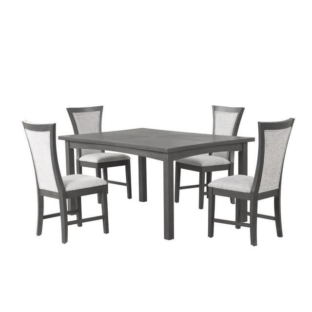 New Classic Furniture Flair  60" Dining Table & 4 Chairs (5 Pc Set)-Gray
