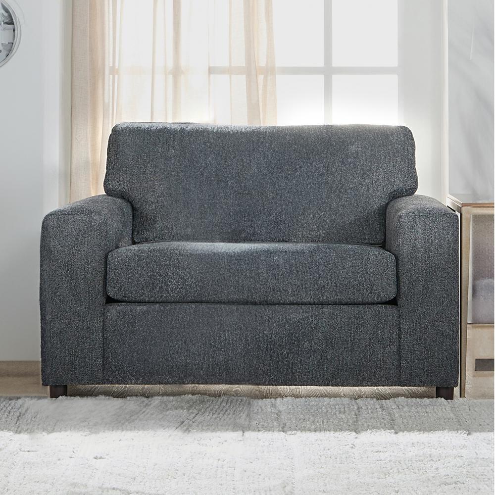 Ash Gray Transitional Oversized Accent Chair with Manufactured Wood Frame