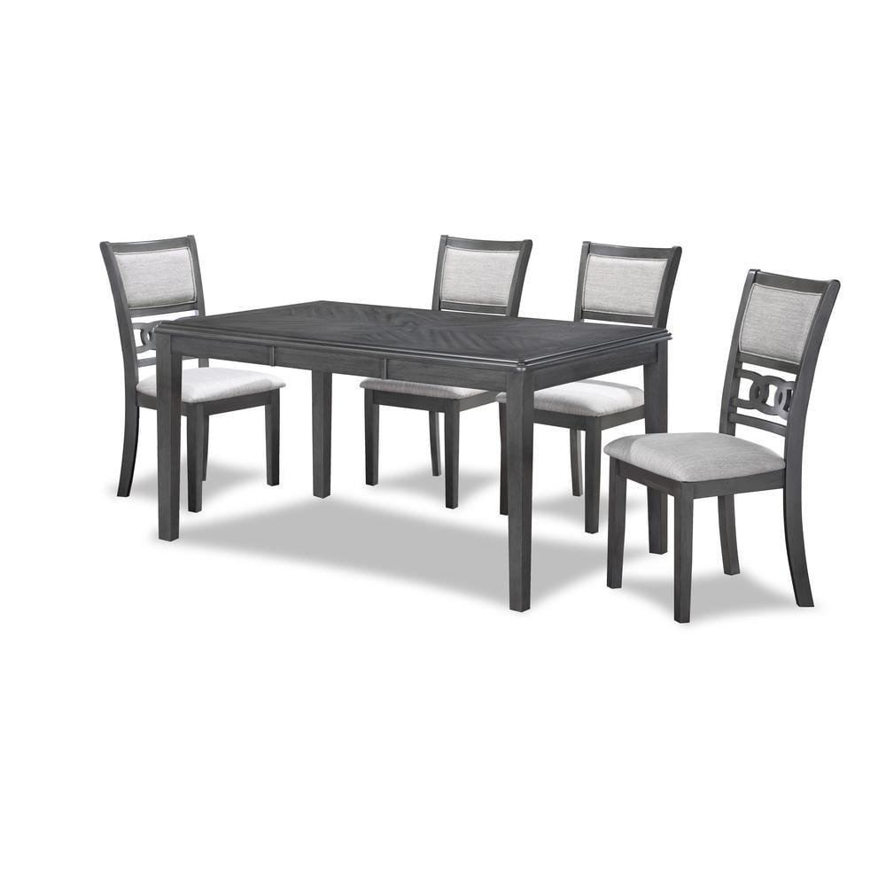 Gia 60" Gray Wood Dining Set with 4 Chairs