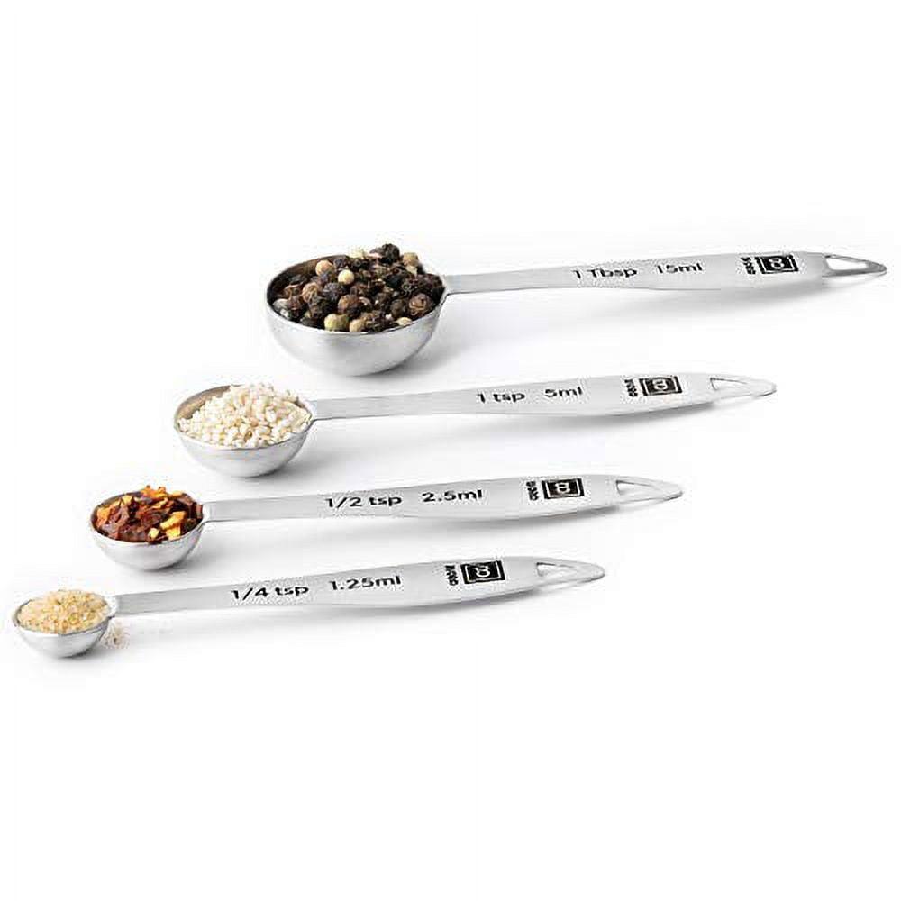 4-Piece Stainless Steel Measuring Spoon Set with Easy-to-Read Measurements