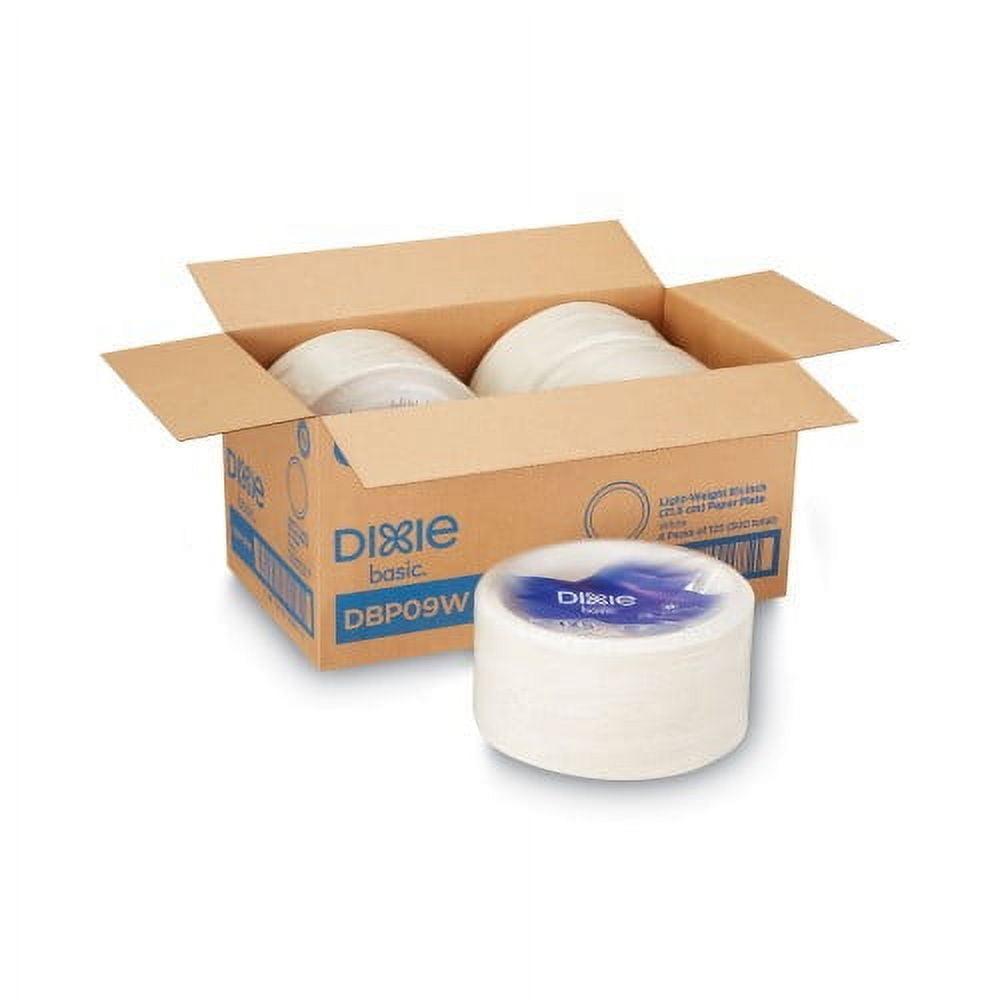 New Dixie Paper Dinnerware, Plates, White, 8.5" Diameter, 125/Pack, 4/Carton,Each