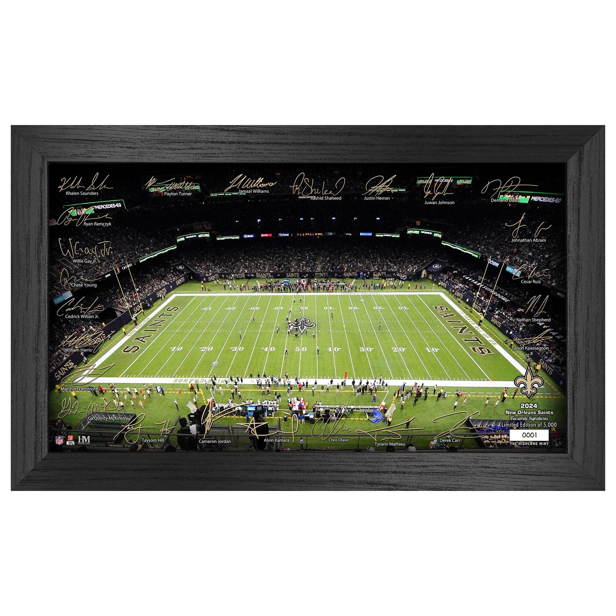 Highland Mint New Orleans Saints 12" x 20" 2024 Signature Gridiron Panoramic Framed Photo