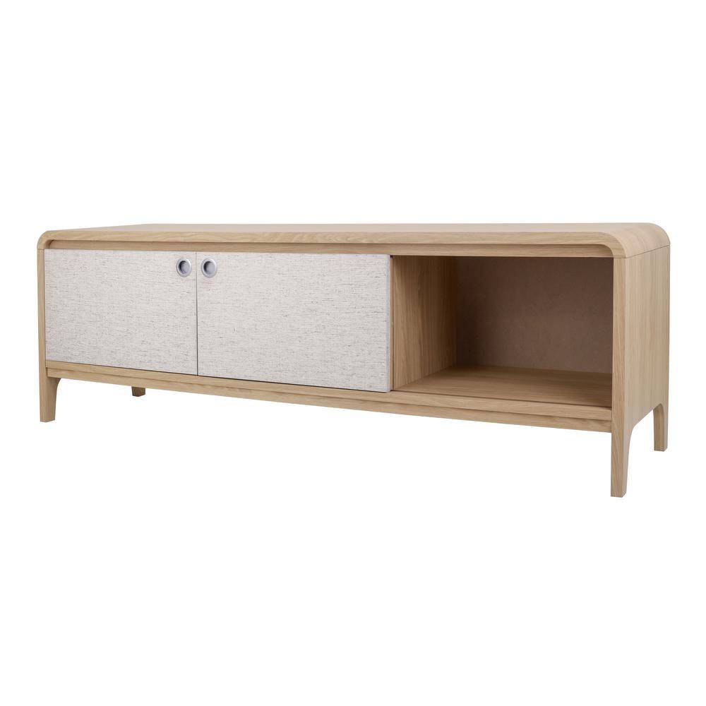 Delano 59" Euro Oak TV Stand with Sliding Doors