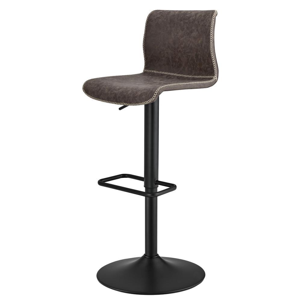 New Pacific Direct Jayden 31.5" PU Leather Bar Stool in Coffee/Brown (Set of 2)