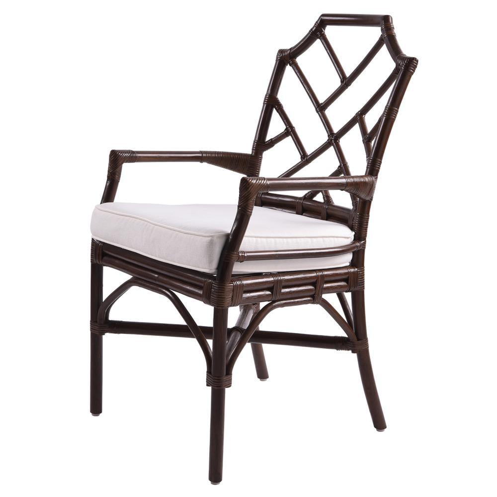 Paloma Brown Handcrafted Rattan Arm Chair with Cushion