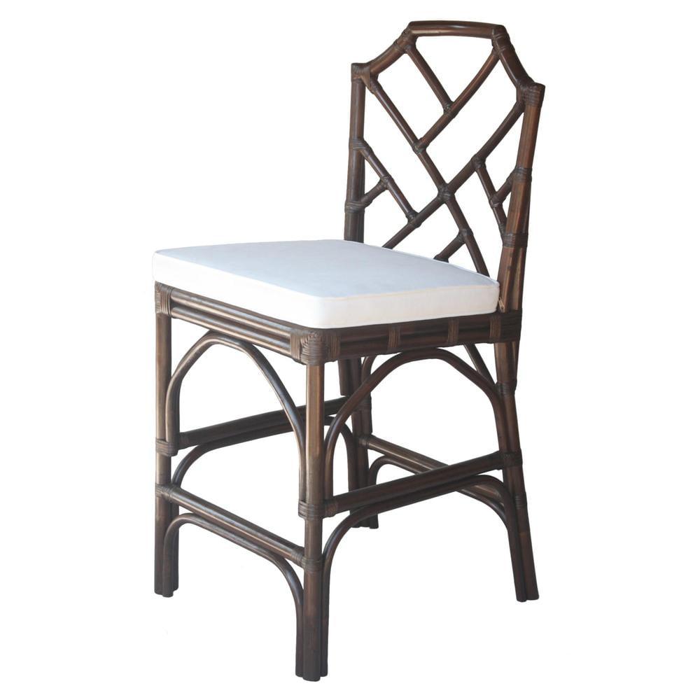 Paloma Brown 27" Rattan Counter Stool with Removable Cushion