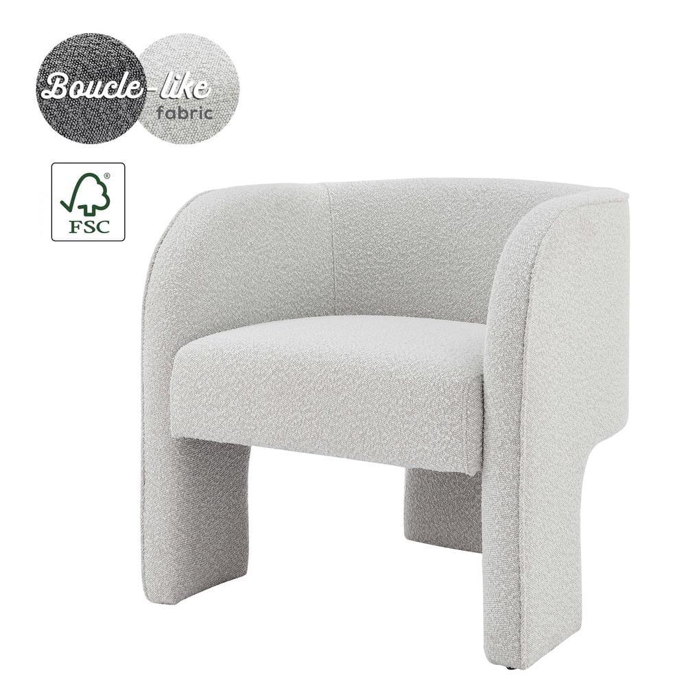 Barrel-Back Chic Velvet Accent Chair in Elegant Beige