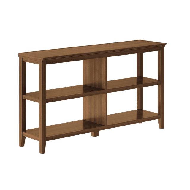 HomeRoots Brown Solid Wood Double Bookcase