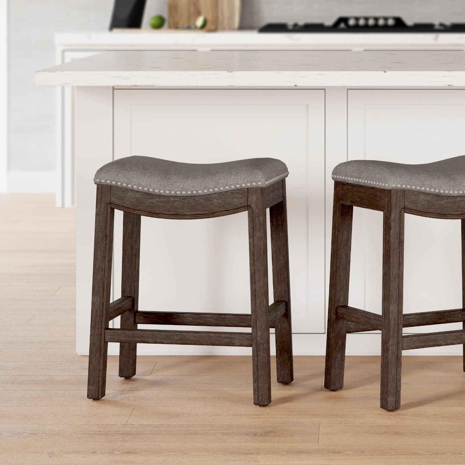 New Ridge Home Goods 26" Saddle Wood Counter Height Stool Distressed Espresso