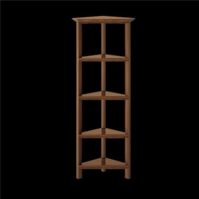 NewRidge 4-Tier Corner Wooden Bookcase Walnut