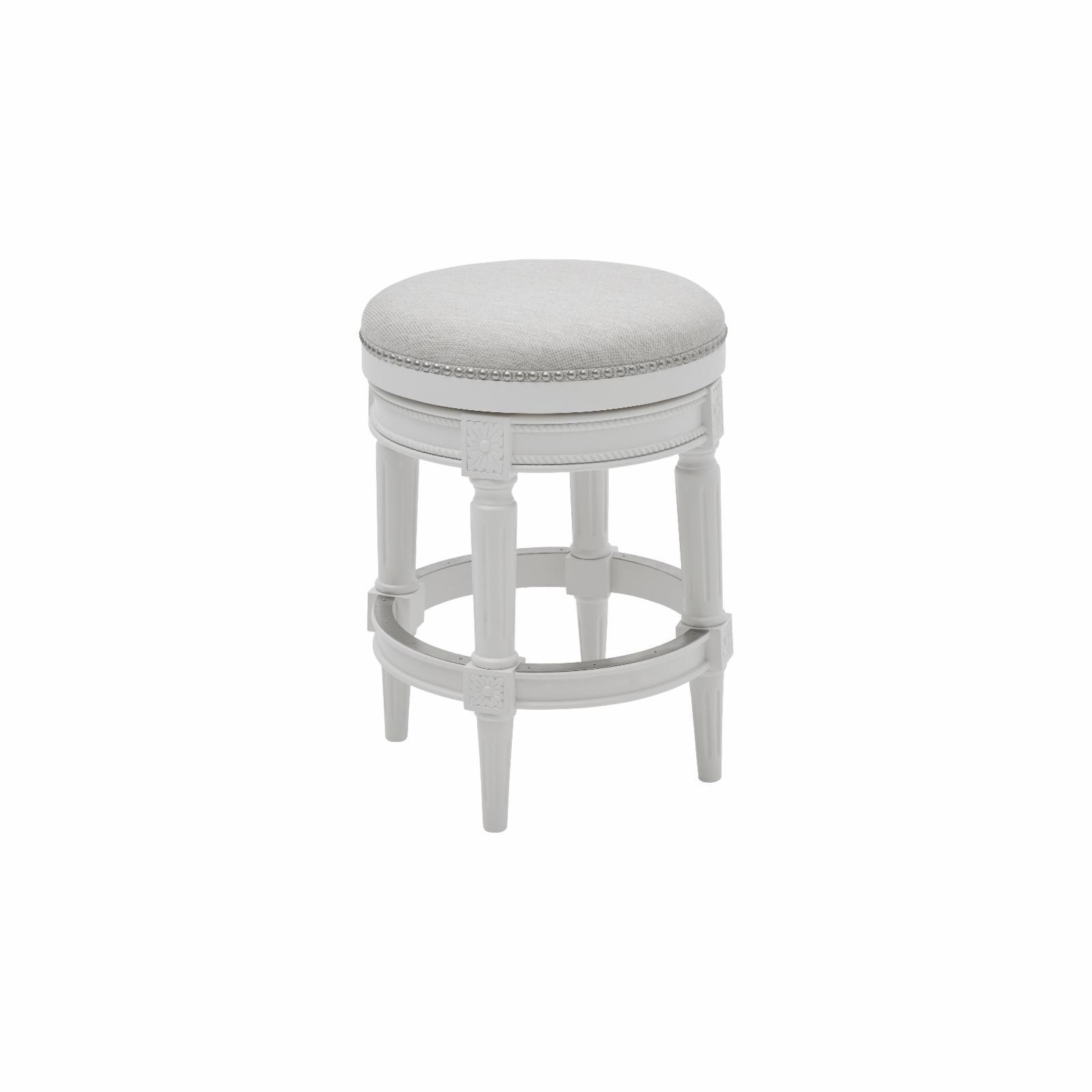 Antique White 26" Backless Swivel Wood Counter Stool