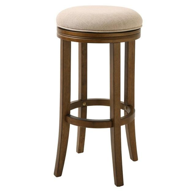 NewRidge Home Goods NewRidge Home Victoria Bar Height Swivel Stool with Cream Fabric Honeysuckle Finish