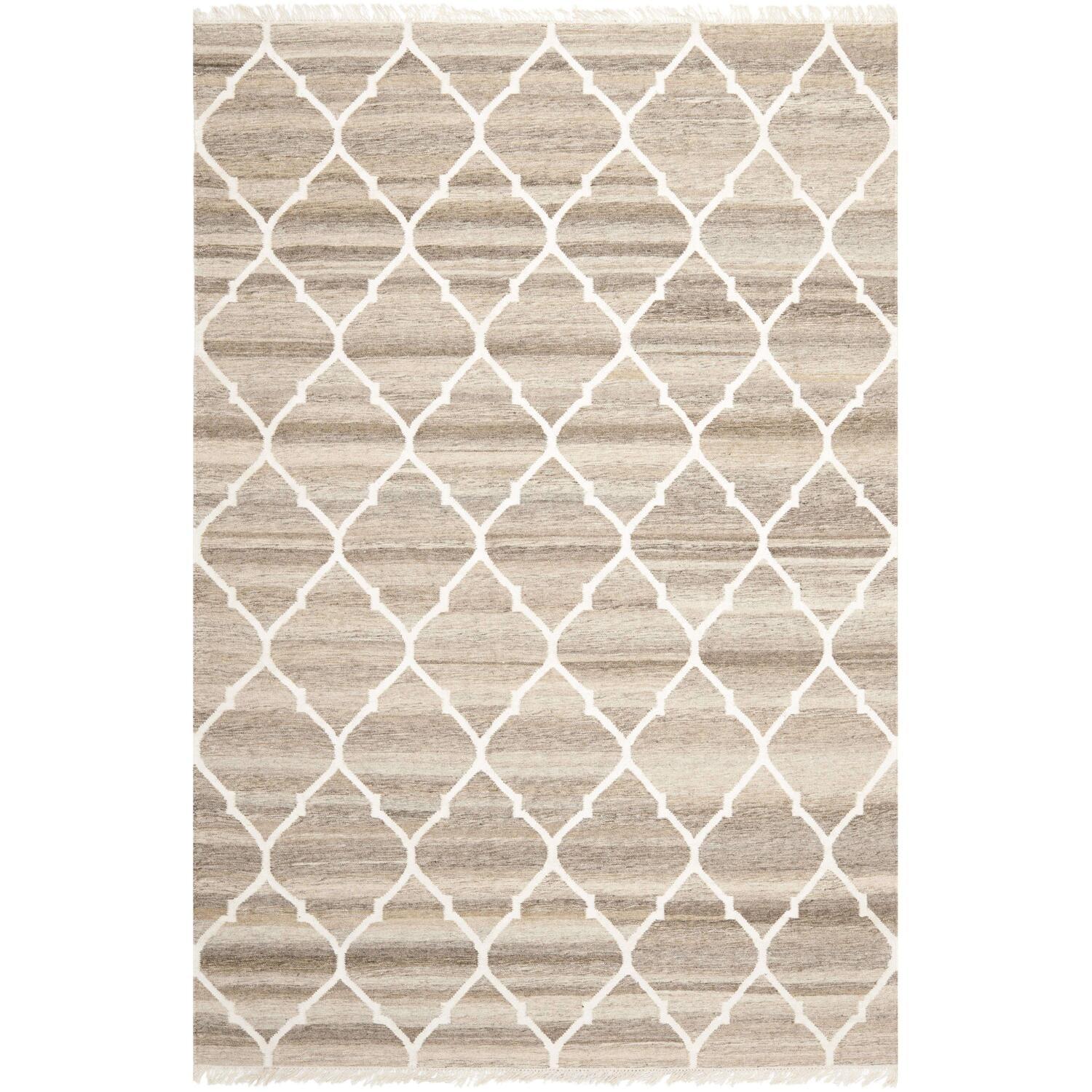 House of Hampton® Towles Natural Hand Woven 60% Wool, 20% Viscose, And 20% Cotton Geometric Rug