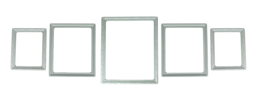 White Beveled Wood 5-Piece Gallery Wall Frame Set