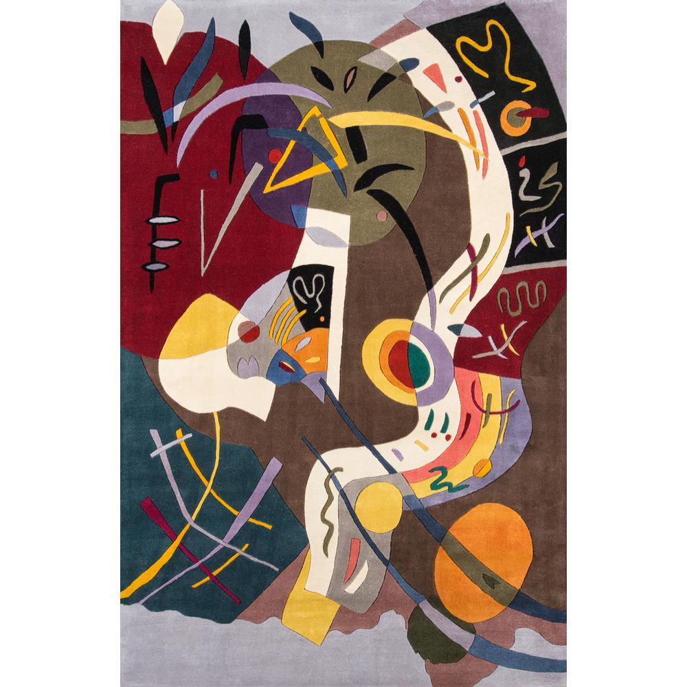 Momeni Contemporary Rectangle Area Rug, Multi, 3'6" X 5'6"