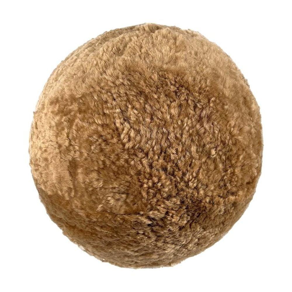 New Zealand Brown Genuine Sheepskin 12" Ball Pillow