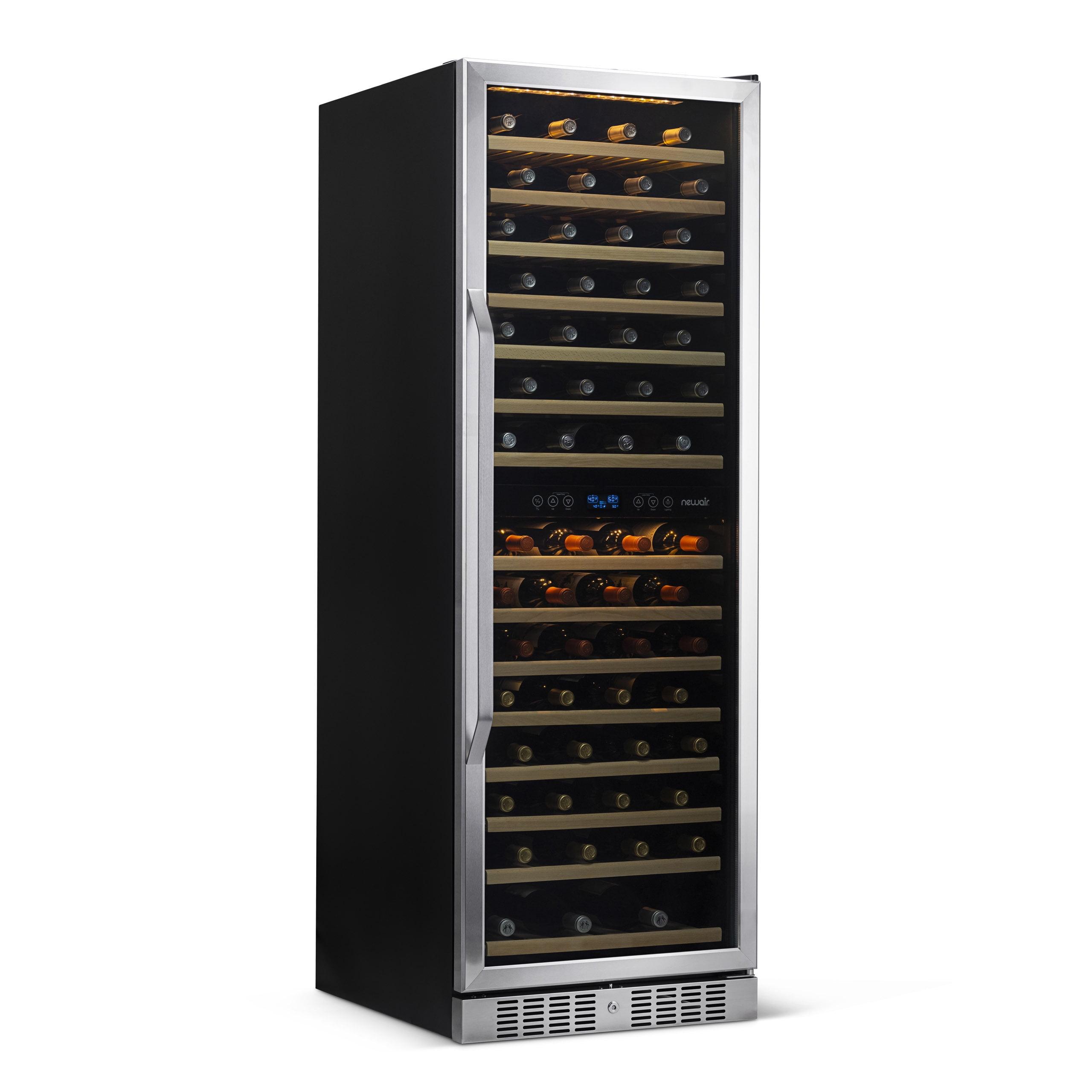 The Connoisseurs Reserve 27” 160 Bottle Built-in Dual Zone Compressor Wine Fridge in Stainless Steel,