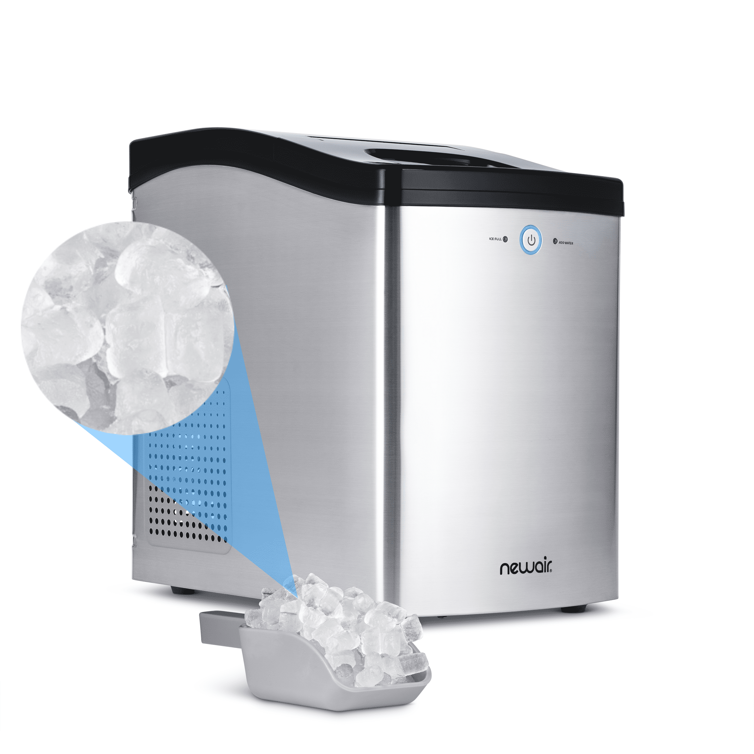 Newair 45lb. Nugget Countertop Ice Maker with Self-Cleaning Function, Refillable Water Tank