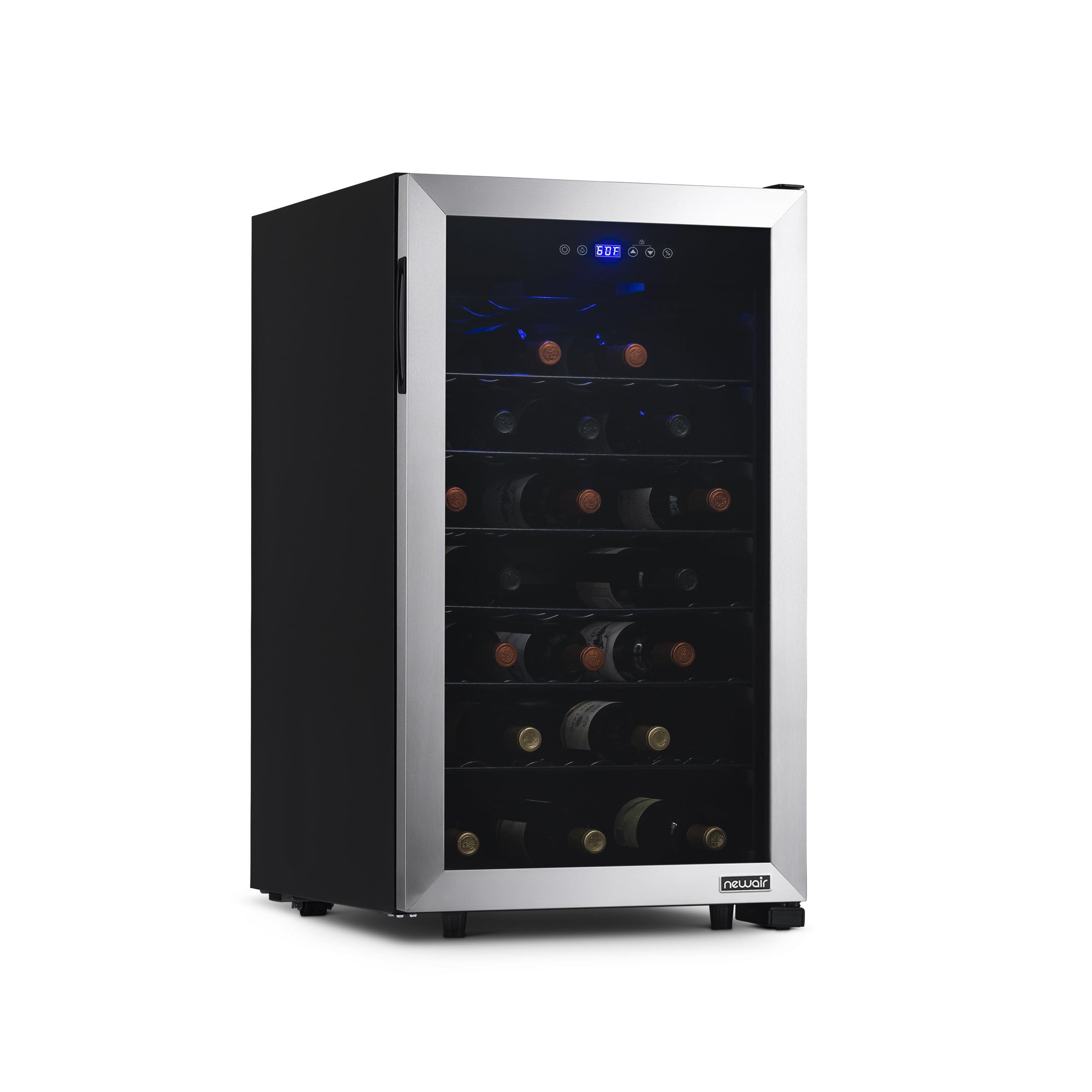 Newair 50 Bottle Freestanding Wine Refrigerator in Stainless Steel with Adjustable Shelves