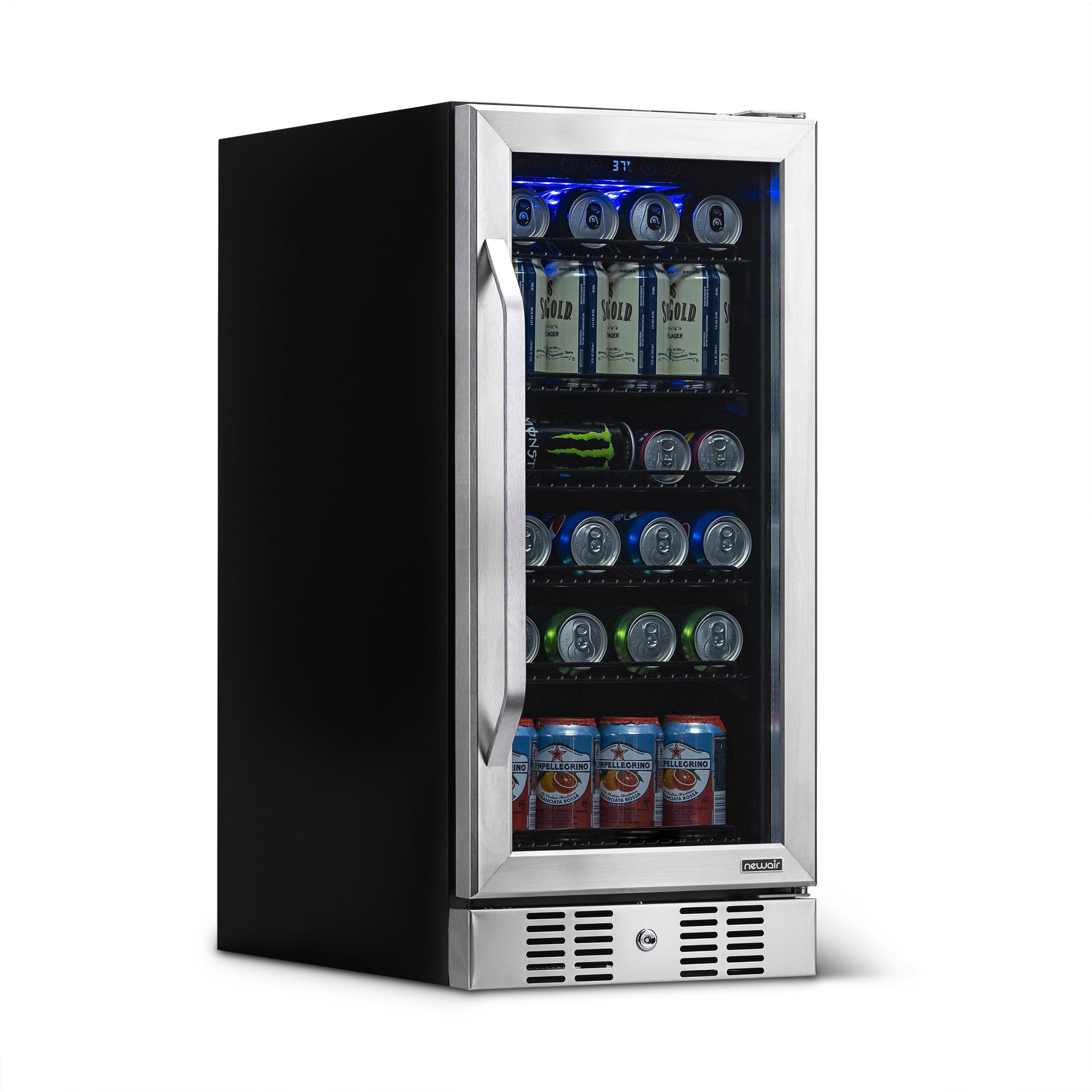 Newair 15" Built-in 96 Can Beverage Fridge in Stainless Steel with Precision Temperature Controls