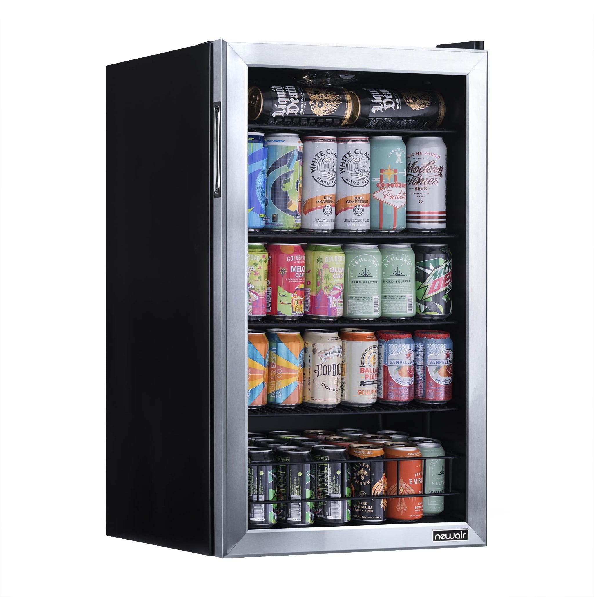 Newair 126 Can Freestanding Beverage Fridge in Stainless Steel with Adjustable Shelves