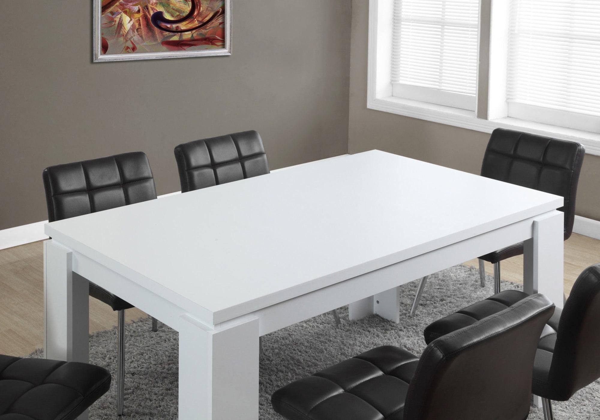 Monarch Specialties Dining Table 60" Rectangular Kitchen Dining Room White Laminate Contemporary Modern