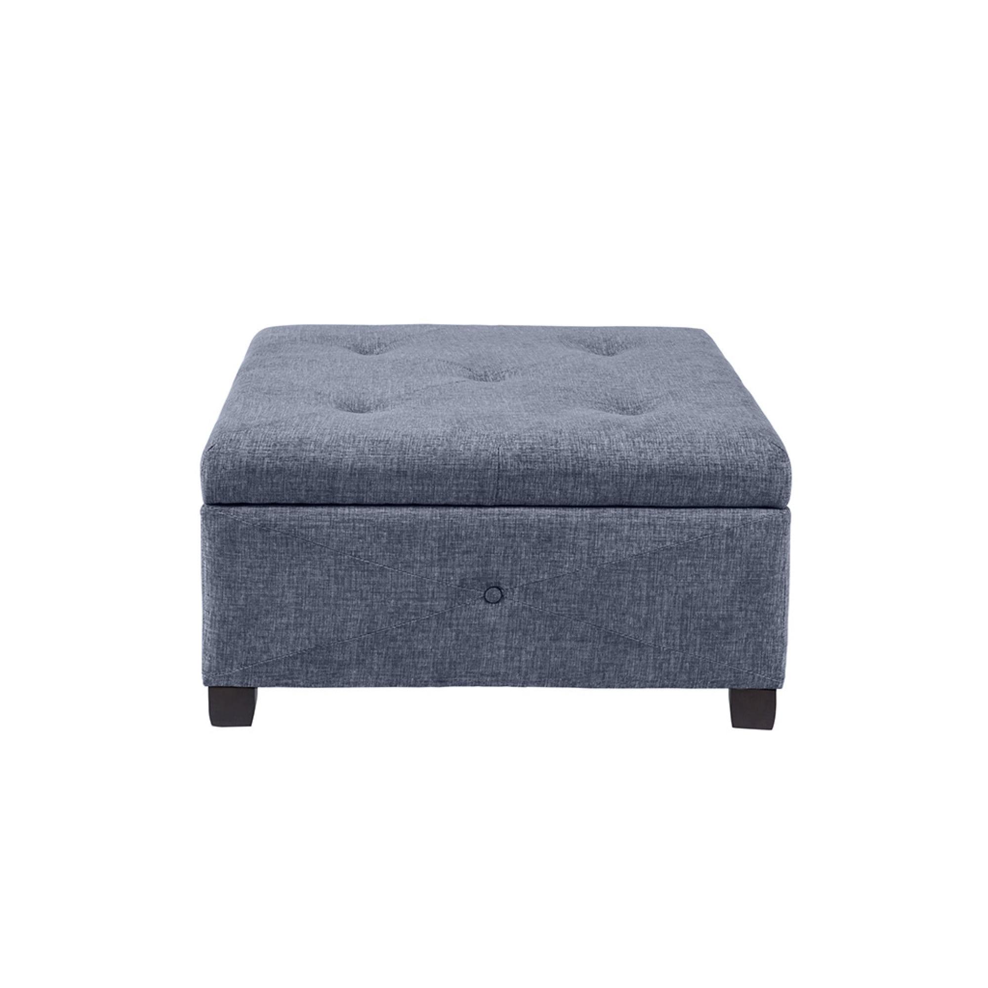 Della Button Tufted Square Storage Ottoman