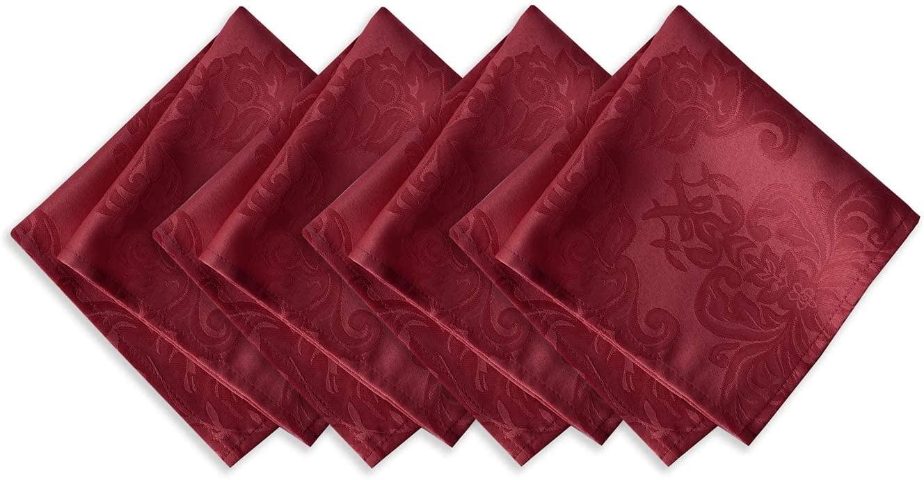 Elrene Caiden Elegance Damask Napkin, Set of 4 - 17" x 17" - Elrene Home Fashions