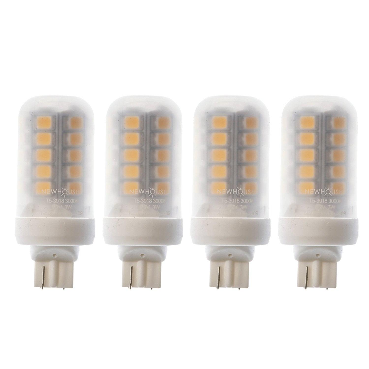 Newhouse Lighting 3W (18W Equivalent) T5 LED Bulb Halogen Replacement Lights, 280 Lumens, 12V, 3000K - 4 Pack