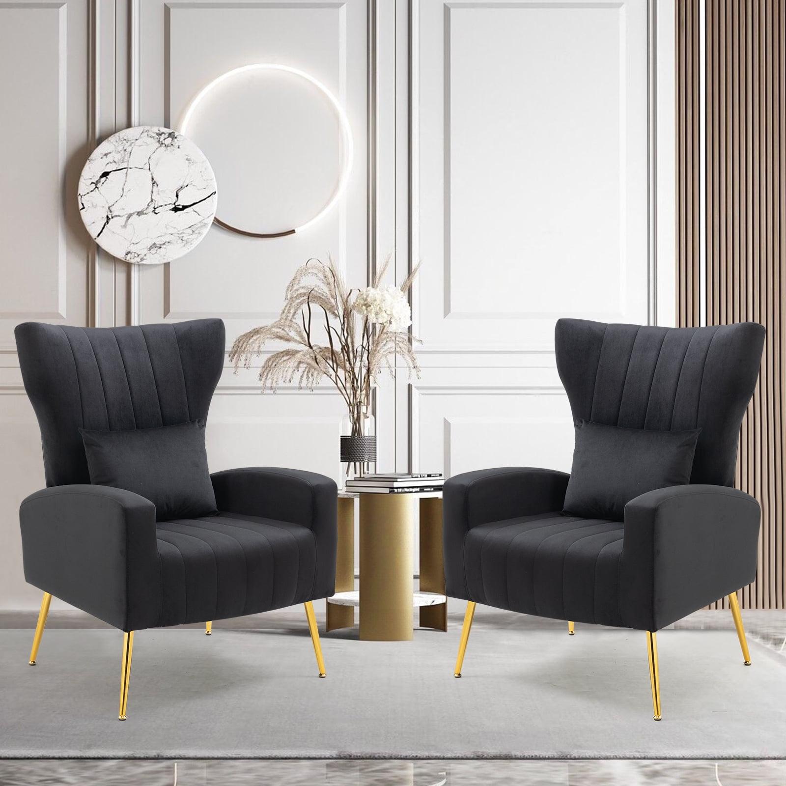 Mercer41 Upholstered Velvet Armchair (Set of 2)