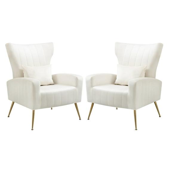 Mercer41 Upholstered Velvet Armchair (Set of 2)