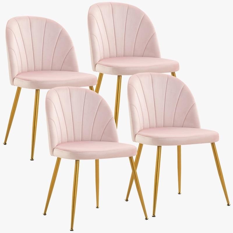 Everly Quinn Velvet Upholstered Stacking Side Chair (Set of 4)