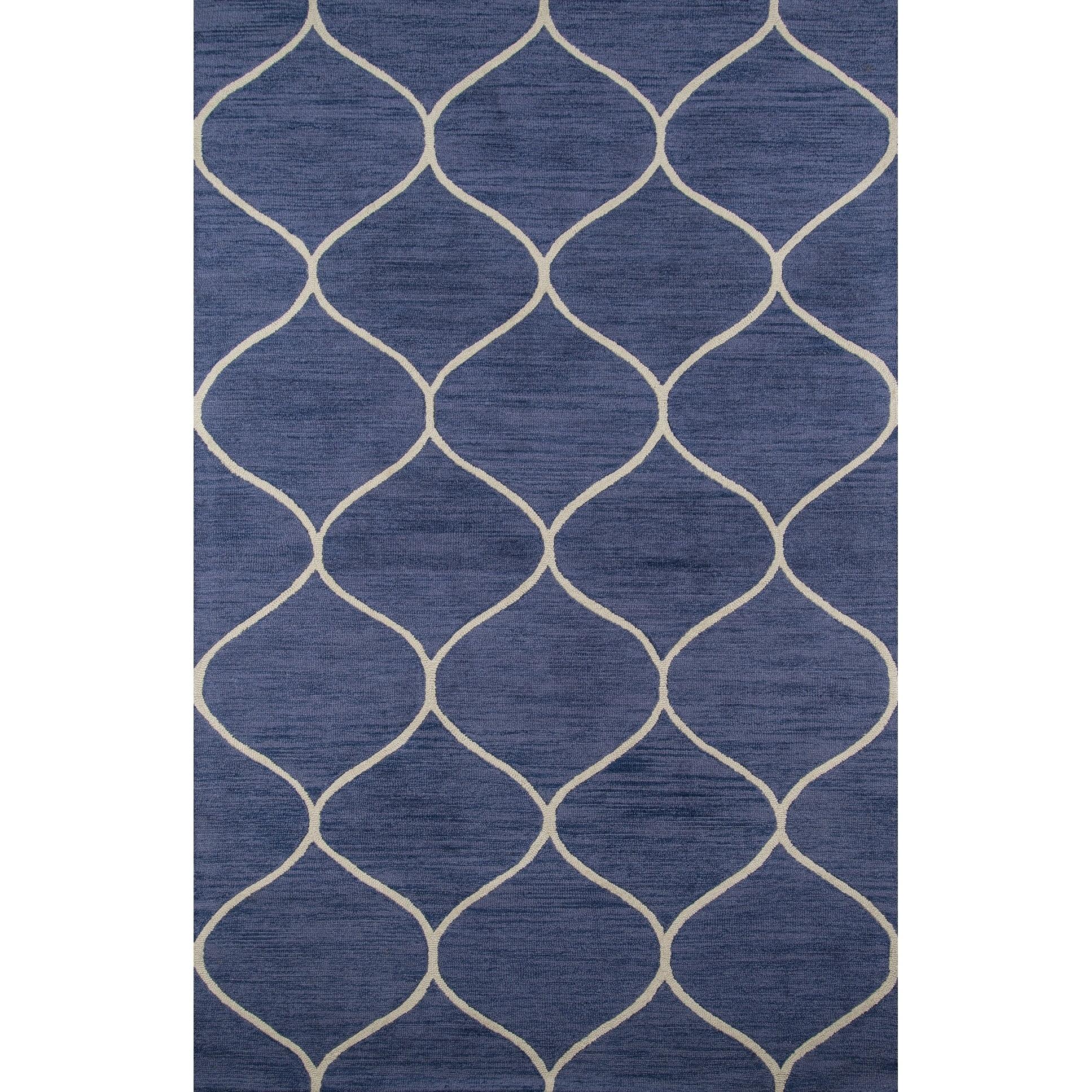 Momeni  Newport Hand Tufted Wool Contemporary Geometric Area Rug Blue 3'9" x 5'9" 4' x 6'