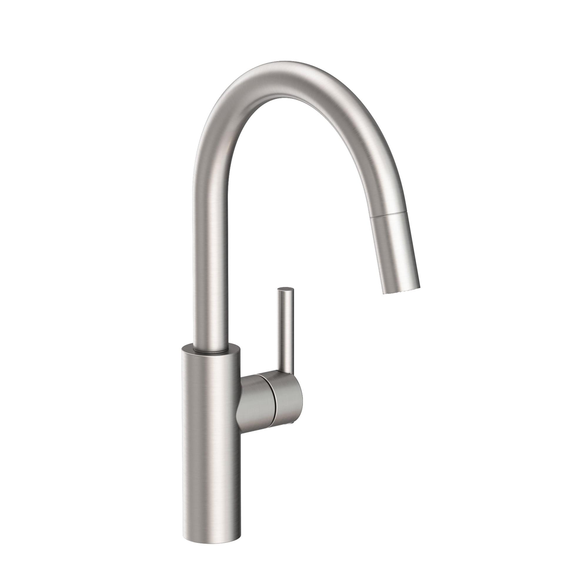 East Linear Single Handle Pull Down Kitchen Faucet