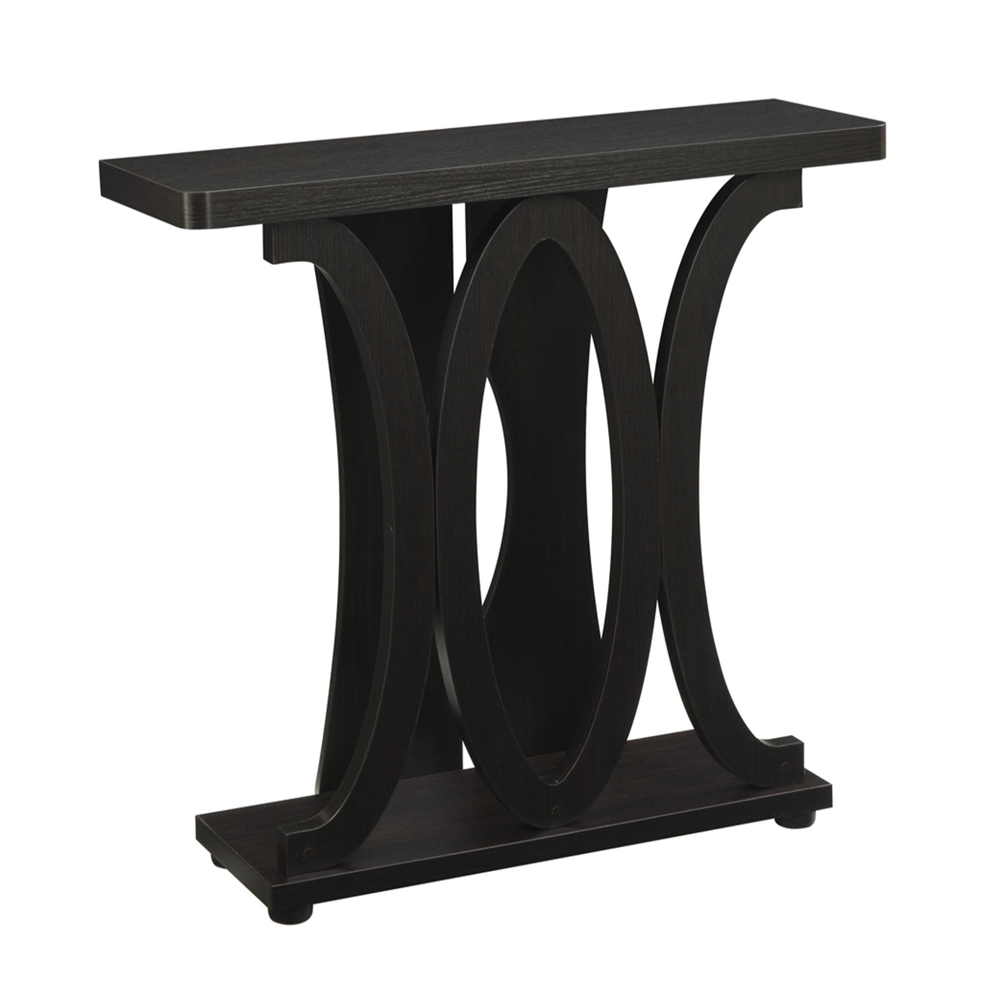 Espresso Woodgrain 36" Console Table with Storage Shelf