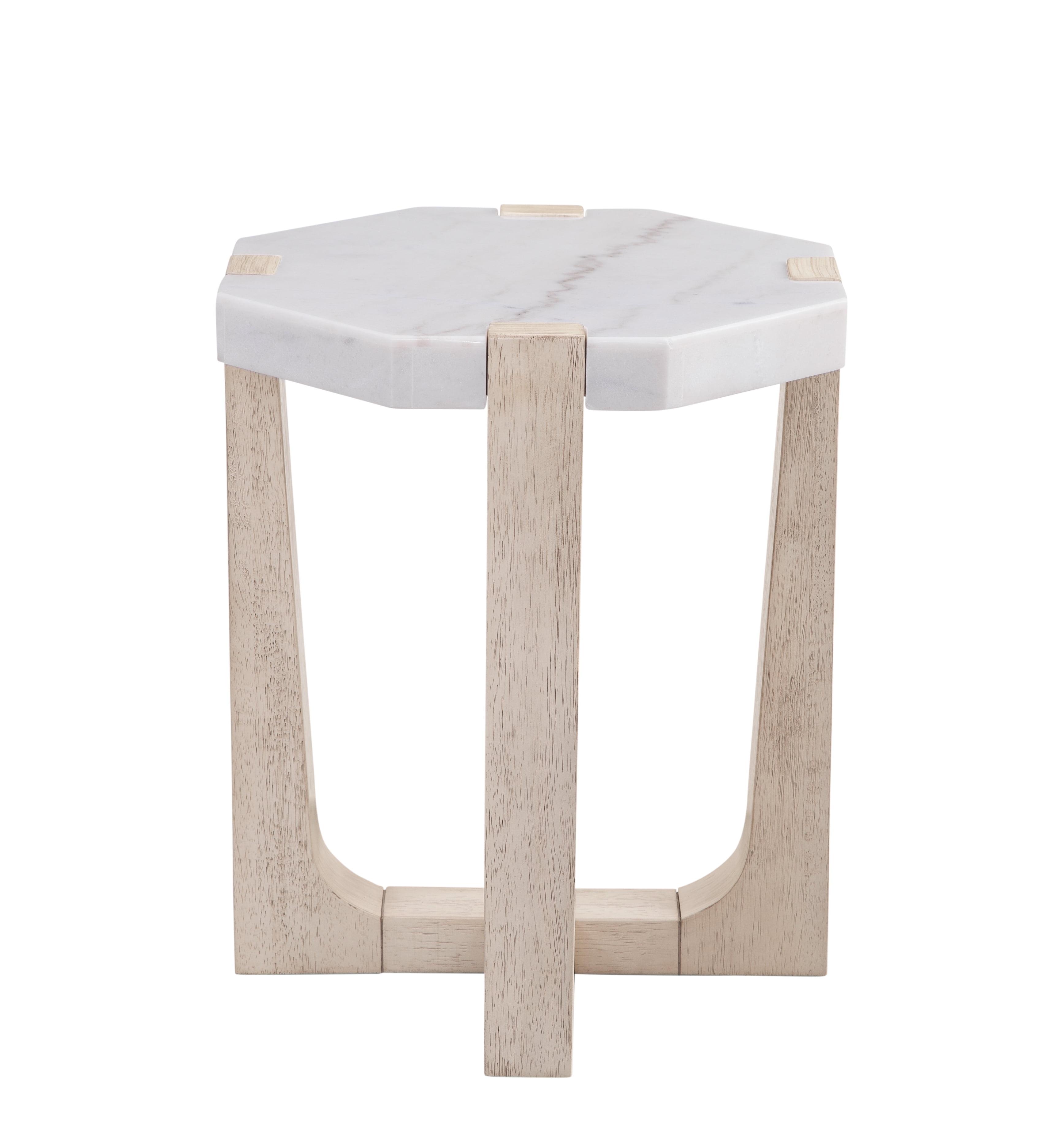 Jack Geometric Marble Accent Table (18")