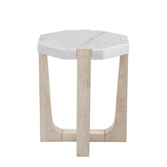 Jack Geometric Marble Accent Table (18")