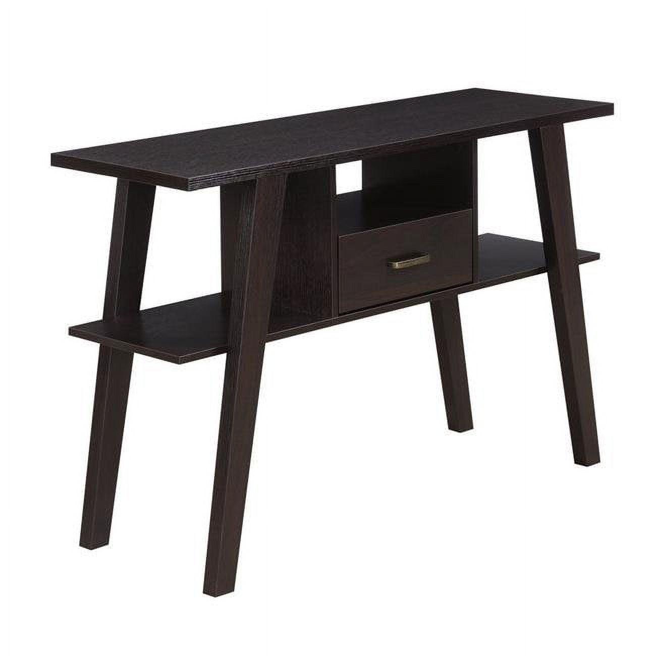 Newport Espresso 48" Metal & Wood Console Table with Storage