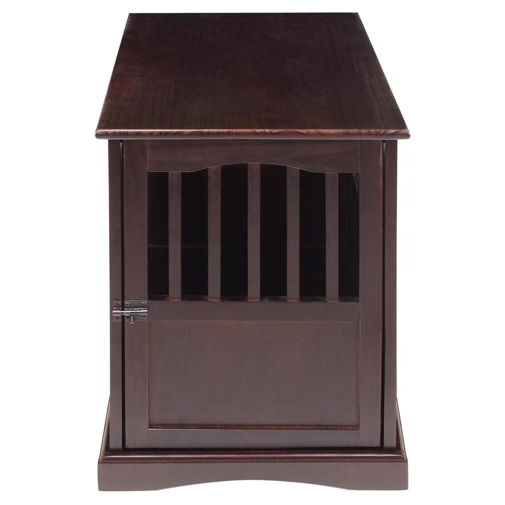 Newport Pet Dog Crate Furniture End Table, Brown, 24"