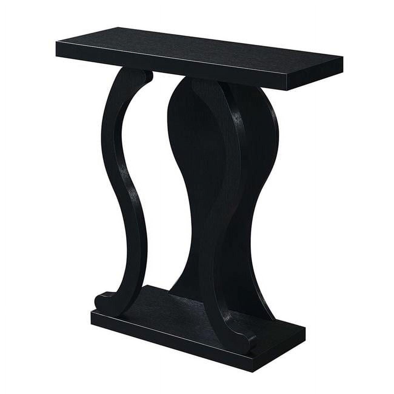 Black Wood and Metal Console Table with Storage