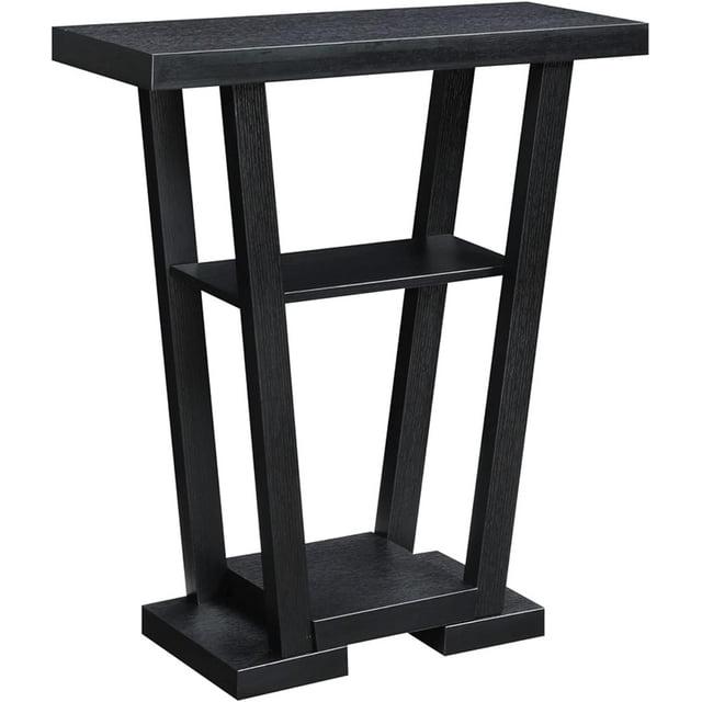 Convenience Concepts Newport V Console with Shelves, Black
