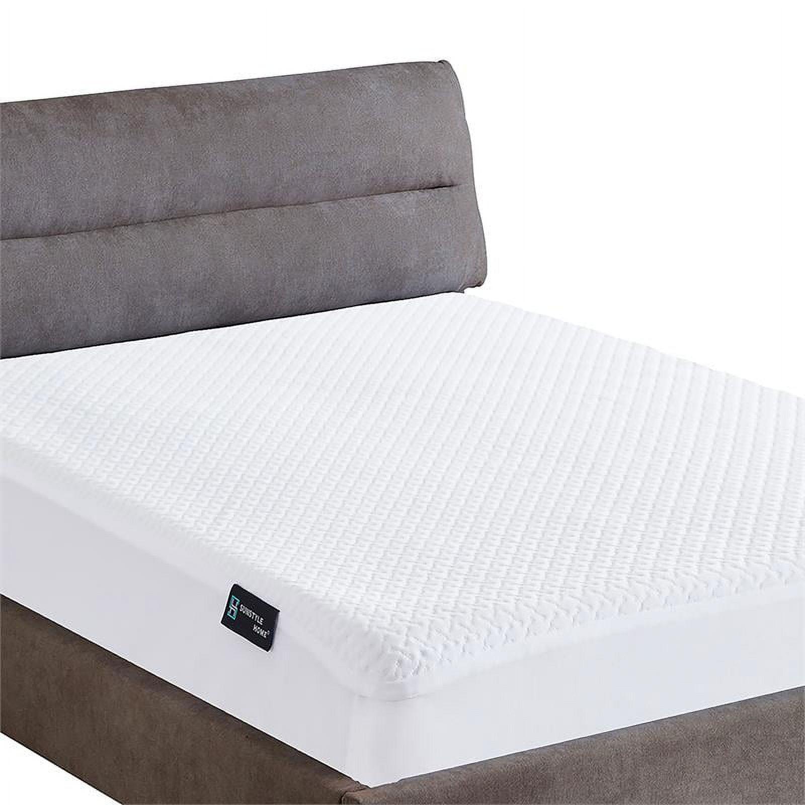 Queen White Waterproof Fitted Mattress Protector