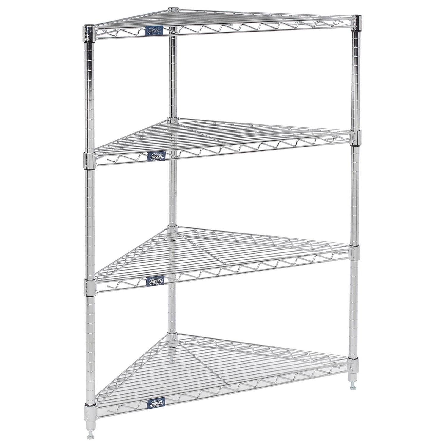 42 x 24 x 18 Inch Chrome Corner Wire Shelving Unit