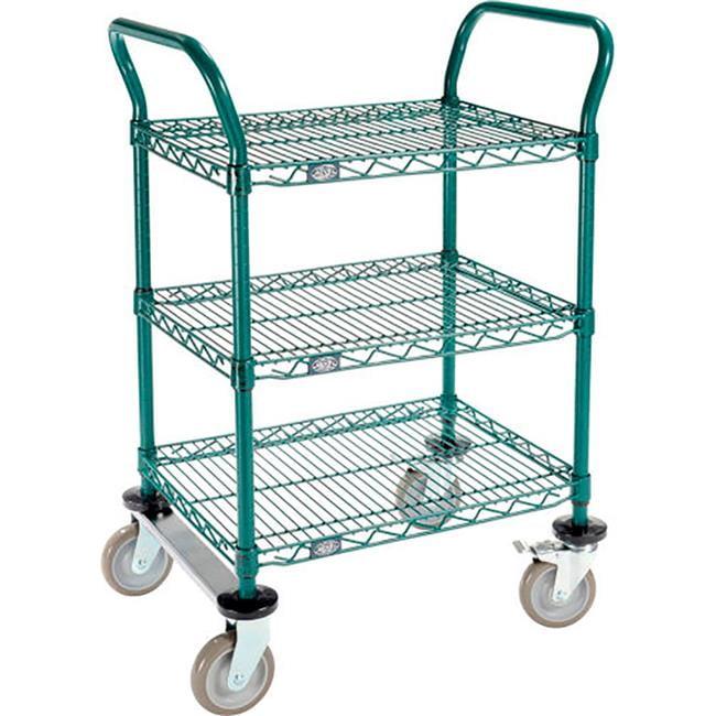 Poly-Green 3-Shelf Utility Cart with Polyurethane Casters