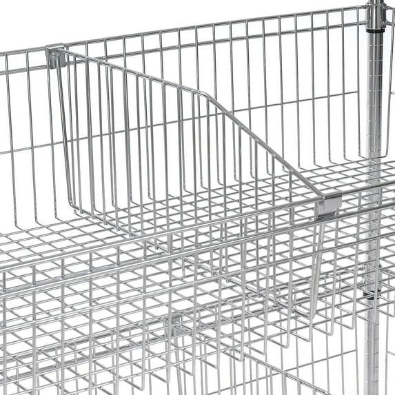 Nexel WBD18C Wire Shelf Basket Divider 18"D x 10"H, Steel, Silver