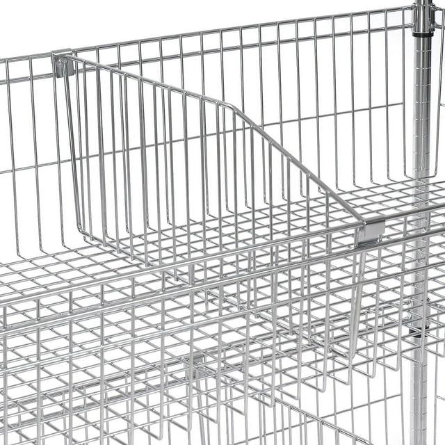 Nexel WBD18C Wire Shelf Basket Divider 18"D x 10"H, Steel, Silver