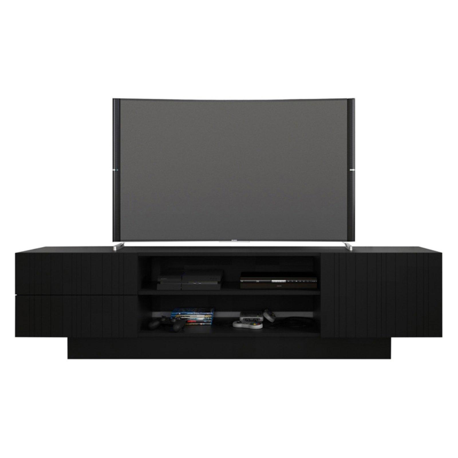 Galleri 72" Black TV Stand with Cabinet and Shelves