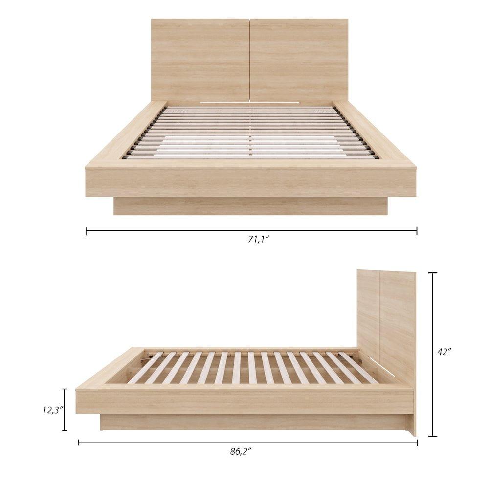 Napa Natural Blonde Oak Queen Platform Bed with Headboard