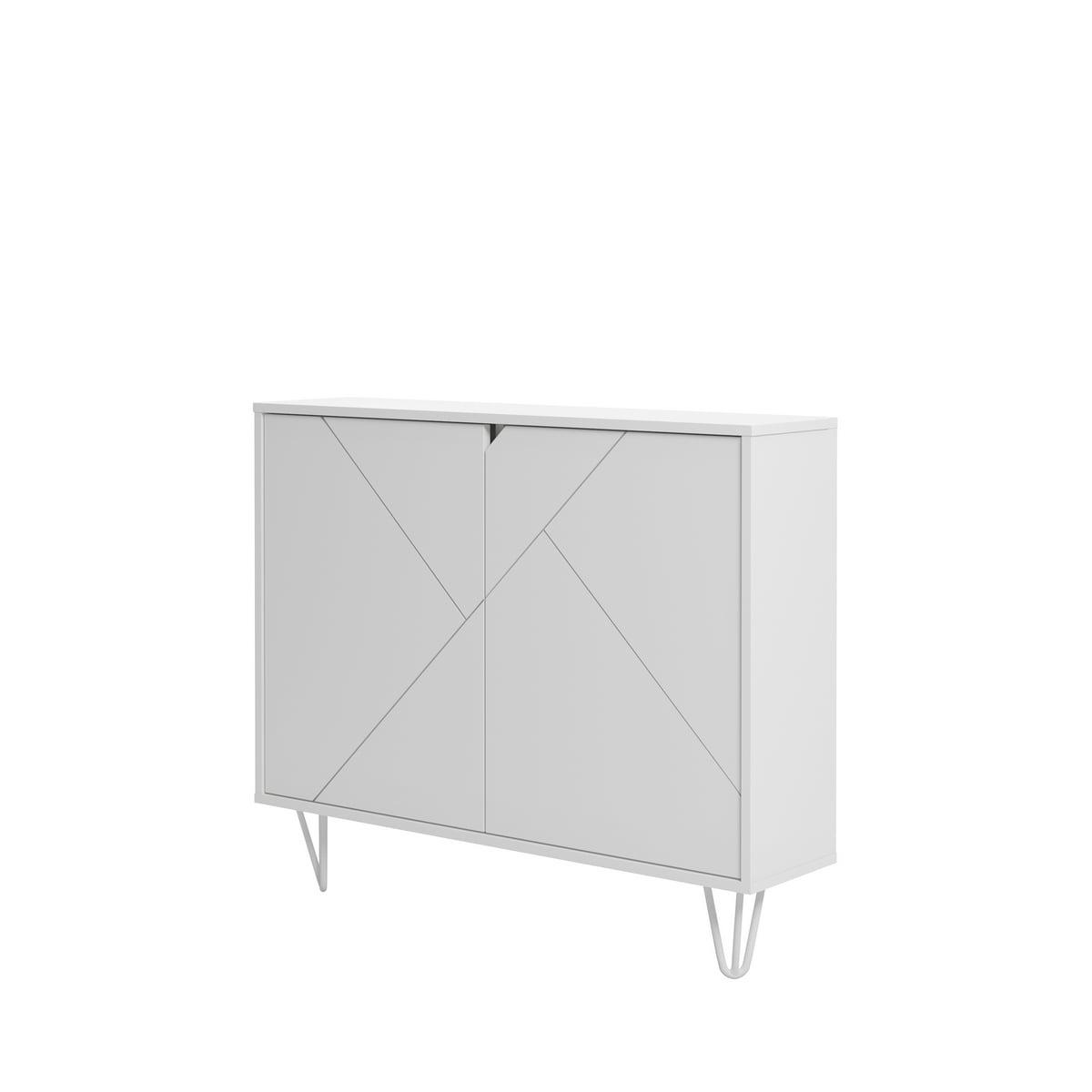 White Adjustable Shelving Office Storage Cabinet with MDF Doors