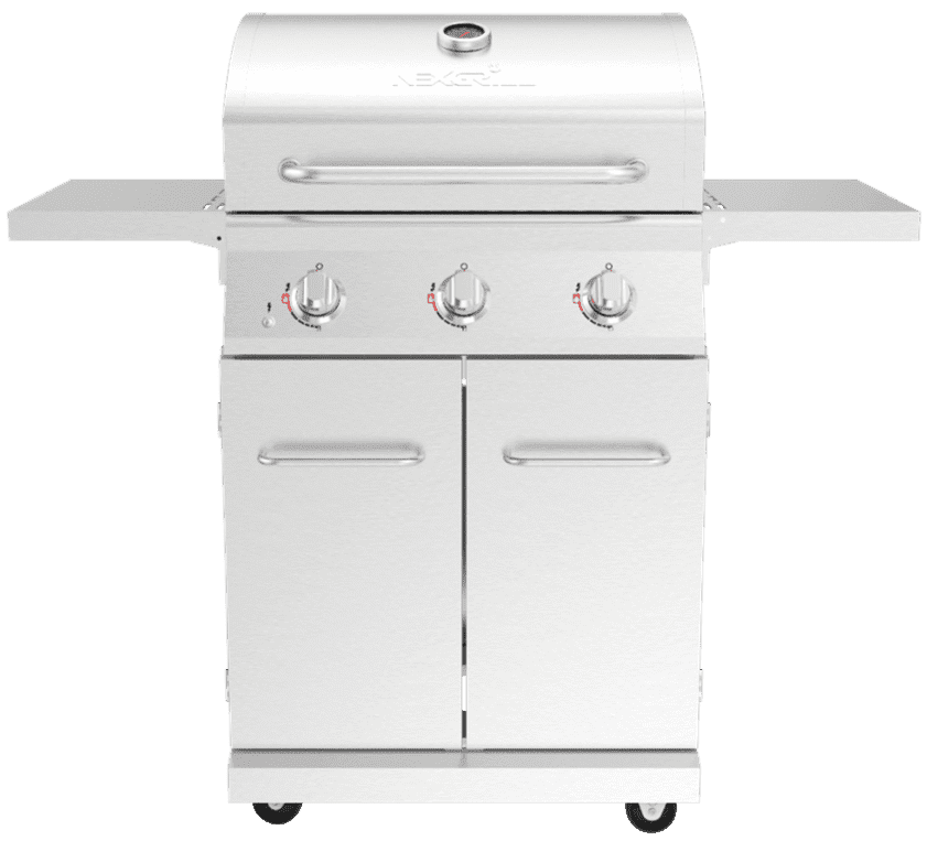 Nexgrill Stainless Steel 3-Burner Propane Gas Grill with Foldable Side Shelves